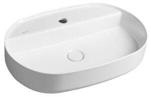 Isvea Isvea, Chiuvetă de blat din ceramică INFINITY OVAL, 60x40 cm, alb, 10NF65060