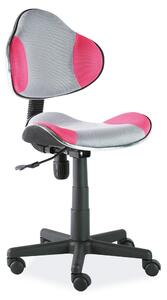 Scaun ergonomic de birou copii gri-roz Q-G2, 48X41X78/95