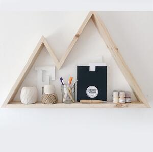 Raft de perete twin din lemn seria wood,Homs,48x33x6 cm,700018