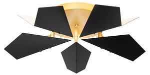 Plafoniera de design negru cu auriu 5 lumini - Sinem