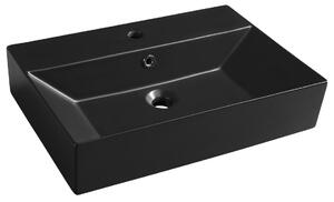 Isvea Sapho, SISTEMA Chiuvetă ceramică 60x42cm, negru mat, 10SF50060-2N