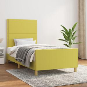 Cadru de pat cu tăblie, verde, 80x200 cm, textil