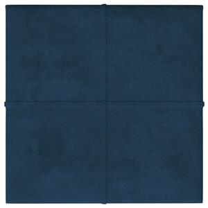 Panouri de perete 12 buc. albastru 30x30 cm catifea 1,08 m²