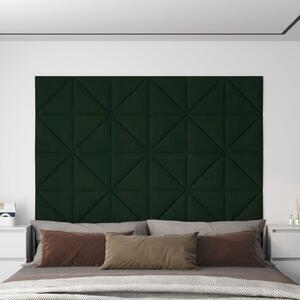 Panouri de perete 12 buc. verde închis 30x30 cm catifea 0,54 m²