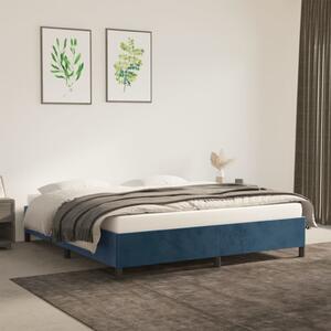 Cadru de pat, albastru închis, 180x200 cm, catifea