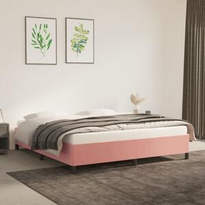 Cadru de pat, roz, 180x200 cm, catifea