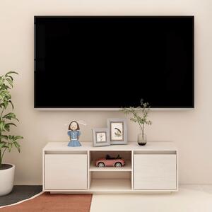 Comodă TV, alb, 110x30x40 cm, lemn masiv de pin