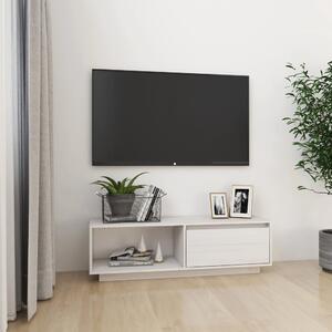 Comodă TV, alb, 110x30x33,5 cm, lemn masiv de pin