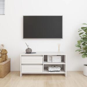 Comodă TV, alb, 80x31x39 cm, lemn masiv de pin
