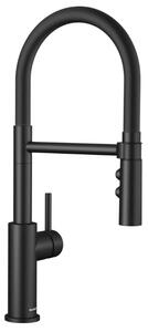 Blanco Catris S, baterie chiuvetă cu braț flexibil și spray, negru mat, 525793