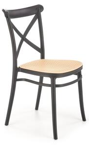Scaun bucatarie, stil scandinav, cadru polipropilena, suporturi antiderapante, 47x51x87x46 cm, negru/maro