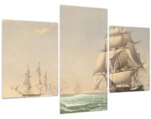 Tablou - Fitz Henry Lane, The United States Frigate President Engaging the British Squadron, reproducere (90x60 cm)