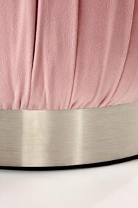 Taburet ALADIN, stofa - catifelata roz / otel inoxidabil, 43x44 cm