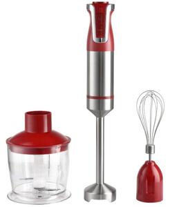 Blender cu tocator si tel Royalty Line RL-ESMS800, 800W, 0.6L, 2 viteze, Atasament metalic, Rosu