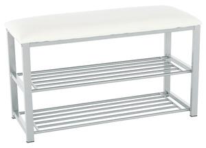 Bancuta LANGELLA, cu rafturi pantofi, bej/gri, 81x49x31 cm