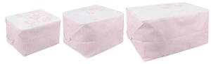 Set 3 cutii depozitare 455WTN1108, poliester 100%, roz, 64x41x35 cm