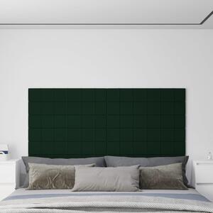 Panouri de perete 12 buc. verde închis 90x15 cm catifea 1,62 m²