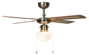 Ventilator industrial de tavan cu lampă 100 cm lemn - Wind