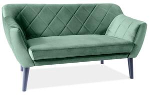 Canapea cu stofa catifelata verde Kier 2 si picioare wenge, 136x75x90