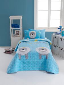 Set lenjerie de pat pentru copii Aslan Kral, albastru, bumbac 100%, 22