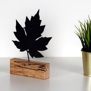 Obiect decorativ 533BSG1107, metal/lemn, negru, 17x27x3.5 cm