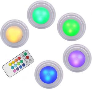 Set 5 lampi cu LED-uri, cu telecomanda, autoadeziv, multicolor, ELE6645OB