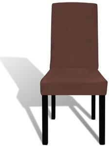 Huse de scaun elastice drepte, 6 buc., maro