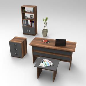 Set mobilier birou VO11 - BA, stejar wotan/gri antracit, 100% PAL mela