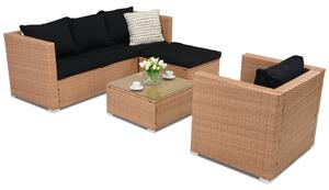 Mobilier de grădină din tehnoratan Roma Corner 5 Garden Point culoarea mierii