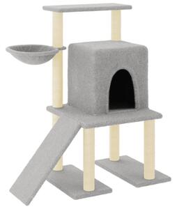 Ansamblu pisici, stâlpi din funie sisal, gri deschis, 96,5 cm
