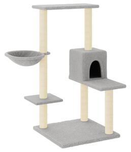 Ansamblu de pisici, stâlpi din funie sisal, gri deschis, 95 cm