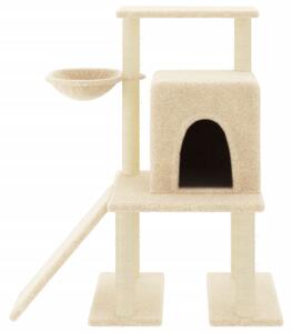Ansamblu de pisici cu stâlpi din funie de sisal, crem, 96,5 cm