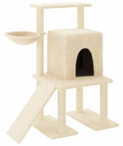 Ansamblu de pisici cu stâlpi din funie de sisal, crem, 96,5 cm