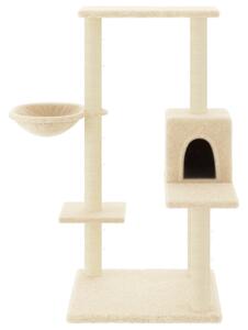 Ansamblu de pisici cu stâlpi din funie de sisal, crem, 95 cm
