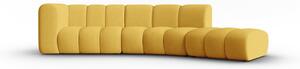 Canapea Lupine cu 5 locuri pe semirotund, colt pe partea dreapta si tapiterie din tesatura structurala, galben