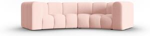 Canapea Lupine cu 3 locuri pe semirotund si tapiterie din tesatura structurala, roz