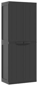 Dulap depozitare de exterior, negru, 65x37x165 cm, PP