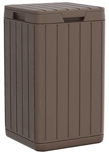Coș de gunoi pentru exterior, maro, 38x38x65 cm, PP
