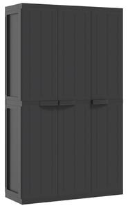 Dulap depozitare de exterior, negru, 97x37x165 cm, PP