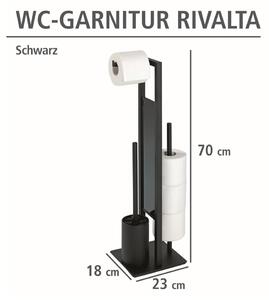 Suport pentru hârtie igienică negru mat din oțel Rivalta – Wenko