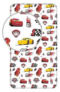 Cearceaf pentru copii din bumbac cu elastic 90x200 cm Cars "McQueen" – Jerry Fabrics