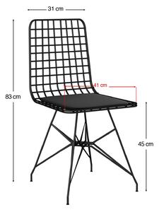 Set masa cu 4 scaune Nmsymk001a, stejar/negru, 100% PAL melaminat, 120