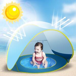 Cort de plaja pentru copii si bebelusi cu protectie UV, 117x79x70 cm
