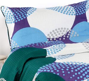 Goldea lenjerie de pat creponată - cercuri colorate pe gri 140 x 200 și 70 x 90 cm