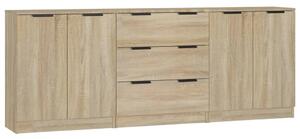 Servante, 3 piese, stejar sonoma, lemn prelucrat