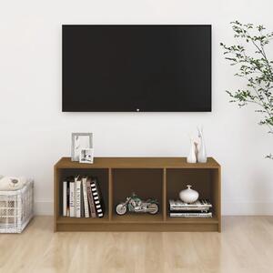 Comodă TV, maro miere, 104x33x41 cm, lemn masiv de pin