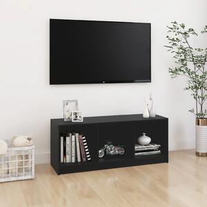 Comodă TV, negru, 104x33x41 cm, lemn masiv de pin
