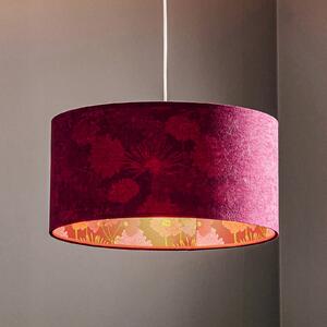 Maco Design Suspensie Savanna cu abajur de catifea, reglabil, Violet, Camera de zi / sufragerie, Țesătură / Textil, Viața tânără