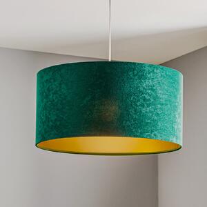 Maco Design Lampă suspendată Salina, verde/auriu, Ø 50cm, reglabil, Verde, Camera de zi / sufragerie, Țesătură / Textil, Modern