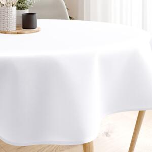 Goldea față de masă decorativă rongo deluxe - alb cu luciu satinat - rotundă Ø 100 cm